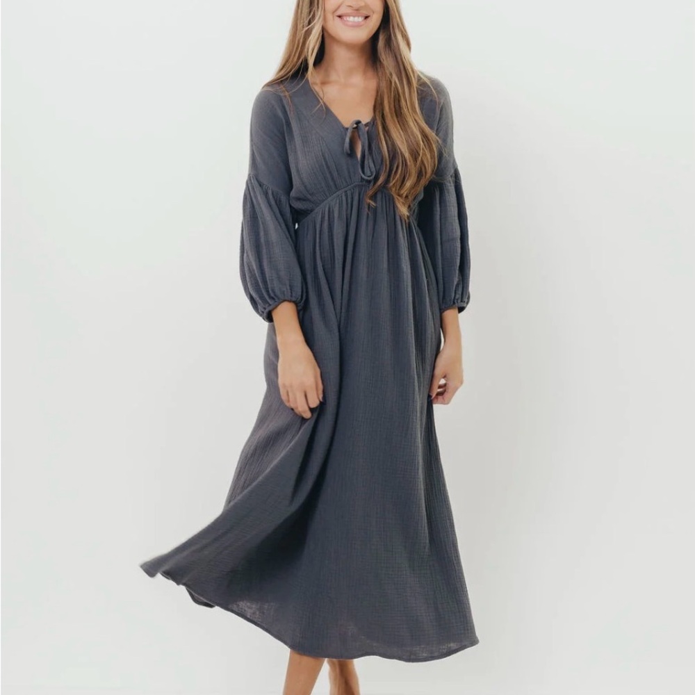 Elegant Gray Maxi Dress